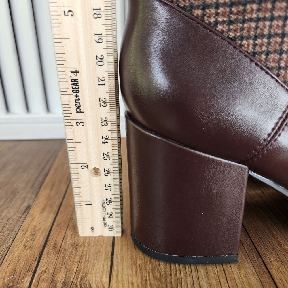 Franco Sarto Tribute Bootie Womens Sz 8.5W Wide Brown Leather Heeled Ankle Boots - Picture 11 of 13